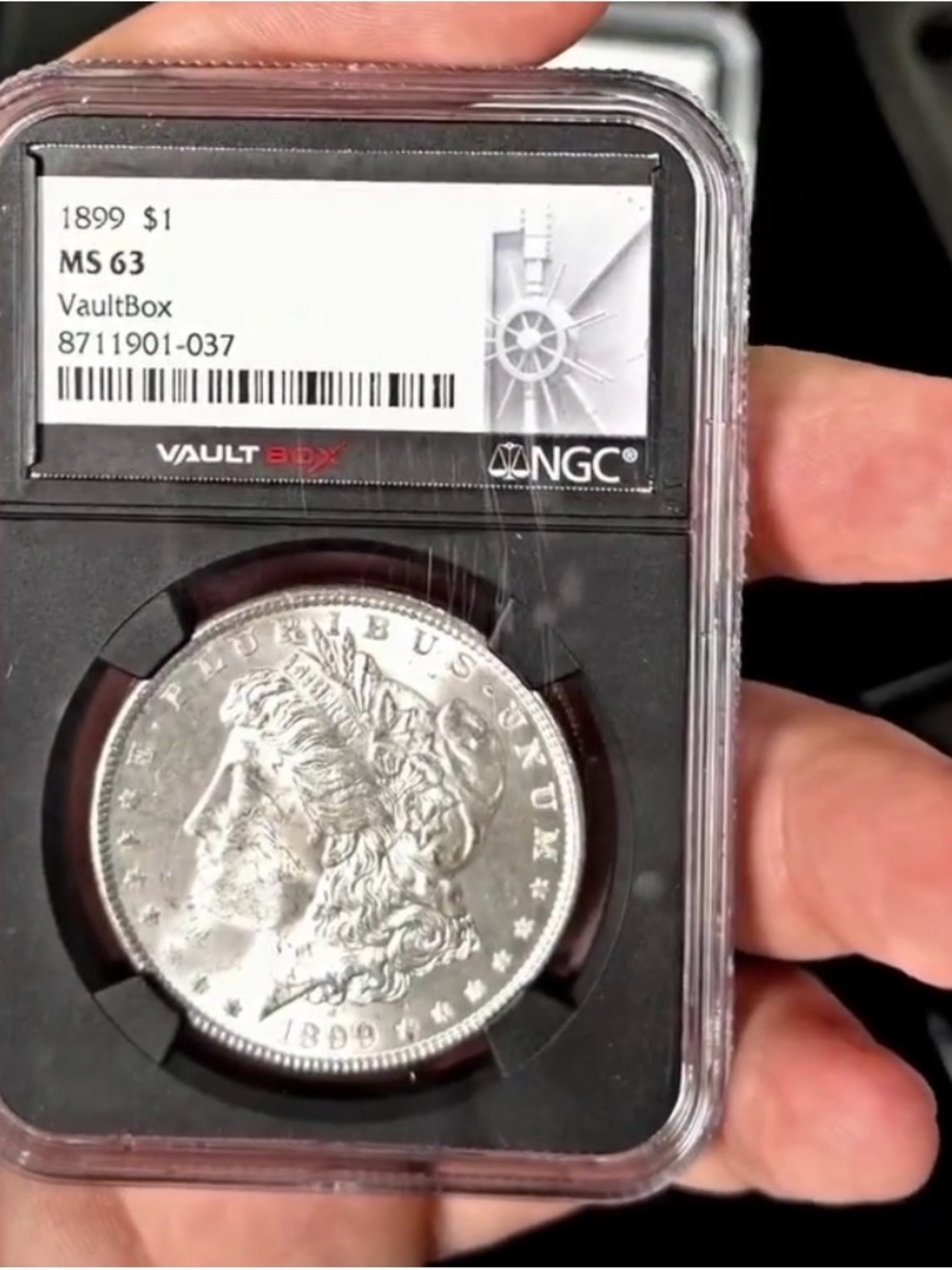 1899 Morgan Silver Dollar MS63 - NGC VaultBox Holder - Silver Coin